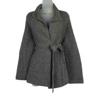 Boden Cardigan Wool Alpaca Blend Belted Gray Size 8 Town & Country Quality
